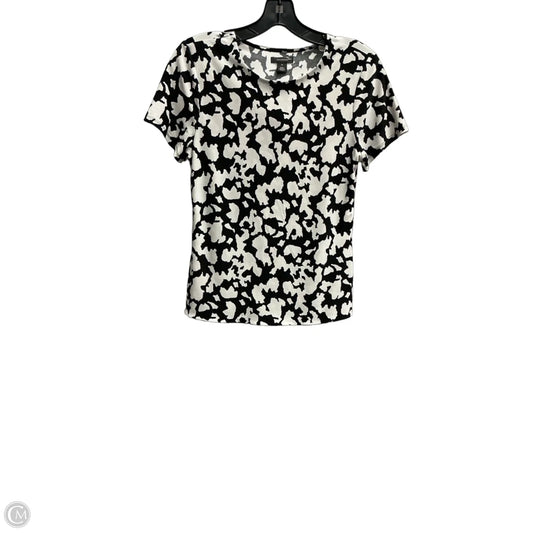Top Short Sleeve By Halogen In Black & White, Size: M