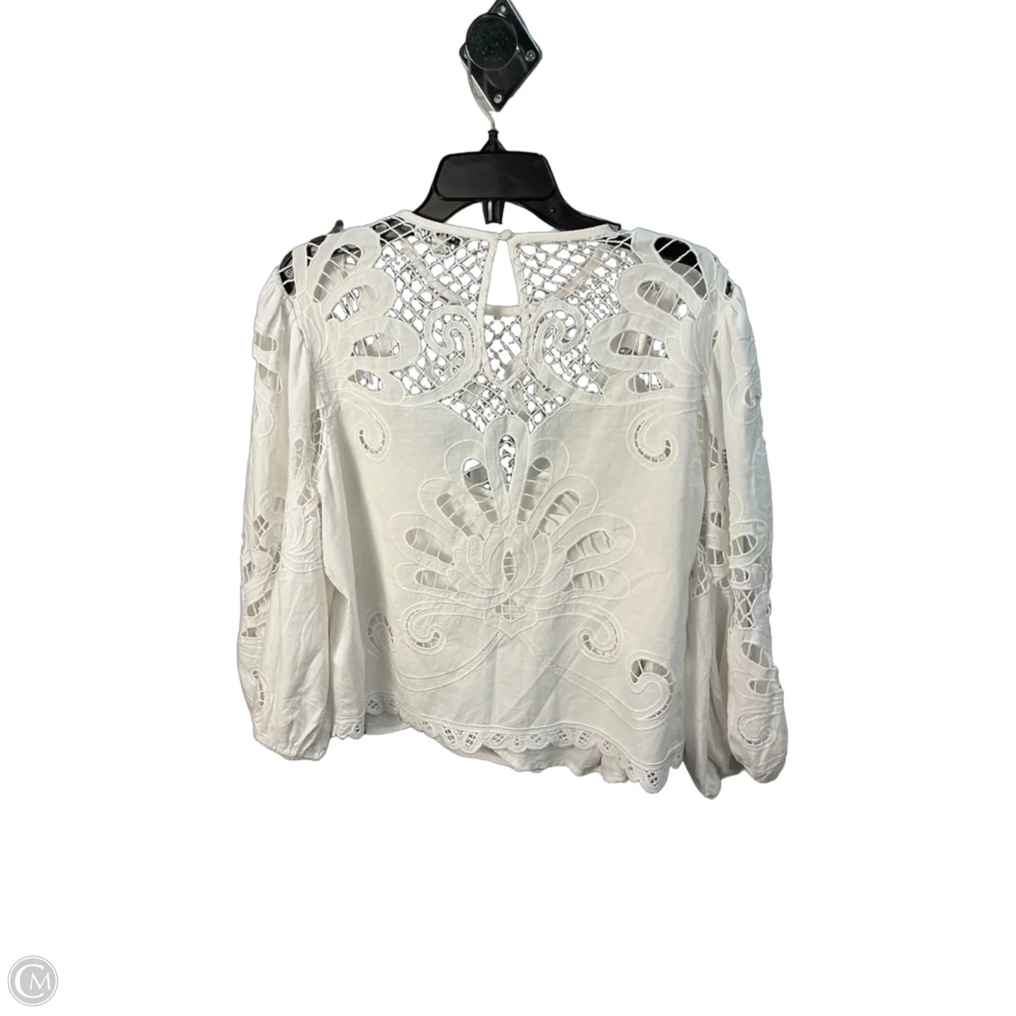 Top Long Sleeve By Express In White, Size: L