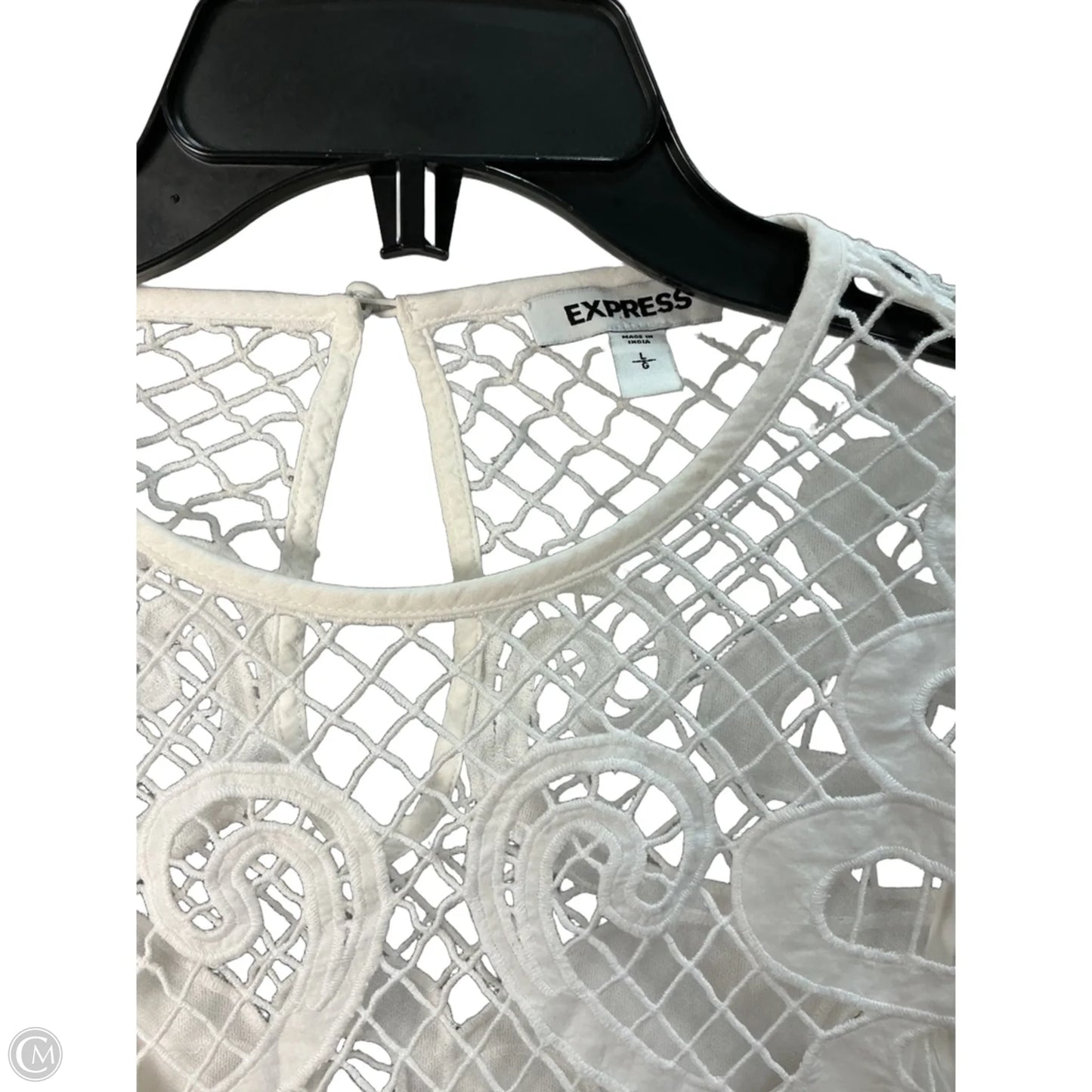Top Long Sleeve By Express In White, Size: L