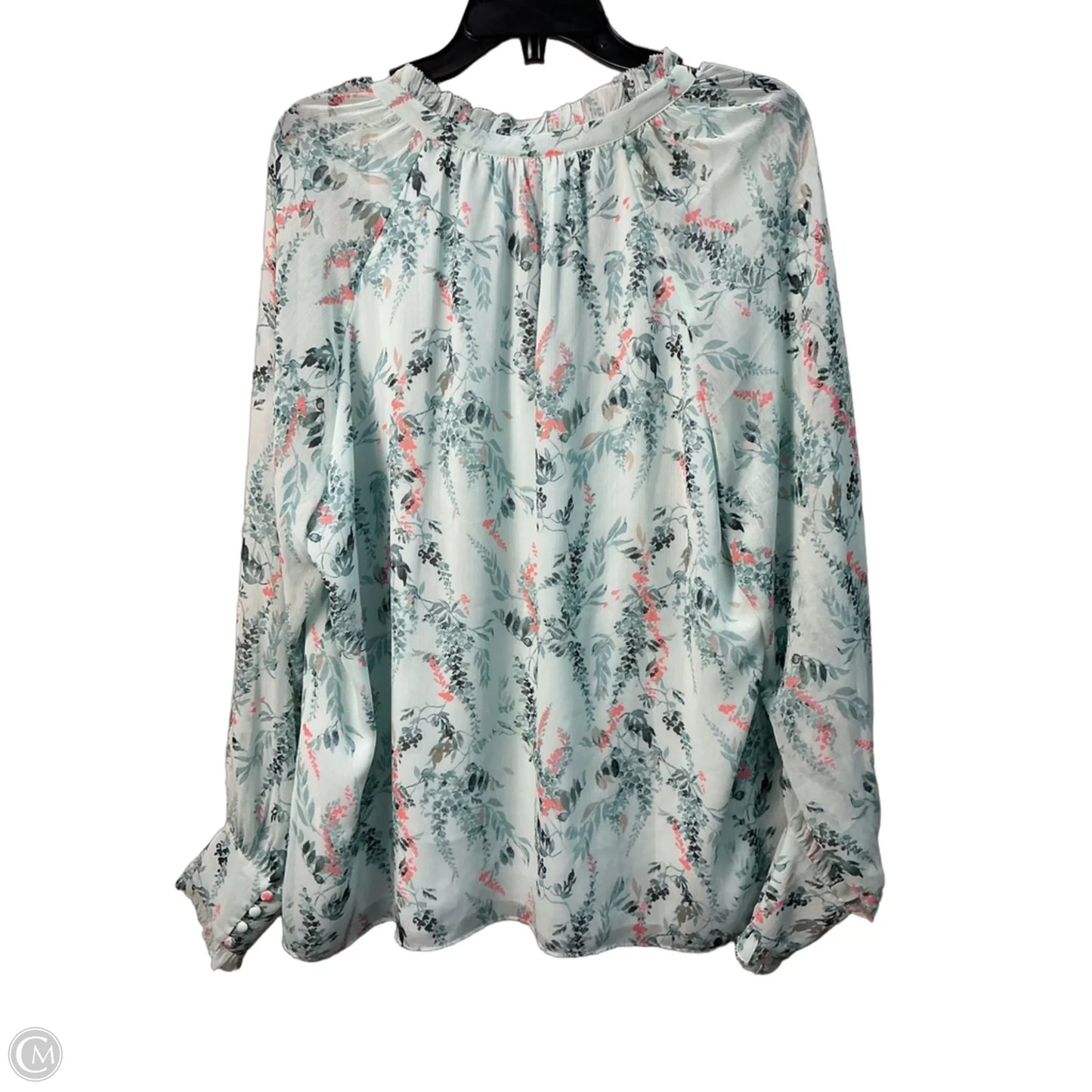 Top Long Sleeve By White House Black Market In Floral Print, Size: Xl