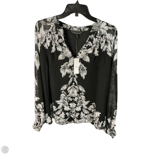Top Long Sleeve By White House Black Market In Black & White, Size: L