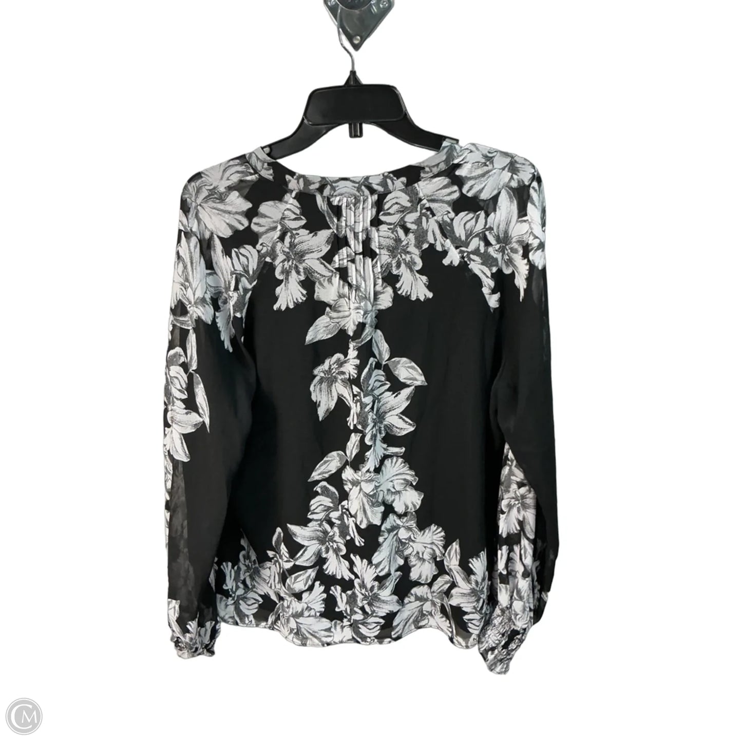 Top Long Sleeve By White House Black Market In Black & White, Size: L