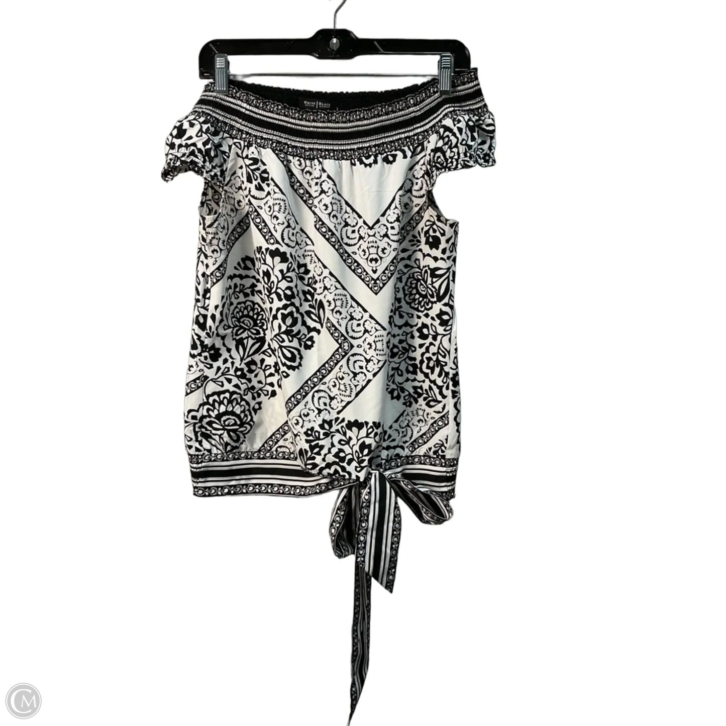 Top Short Sleeve By White House Black Market In Black & White, Size: S