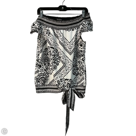 Top Short Sleeve By White House Black Market In Black & White, Size: S