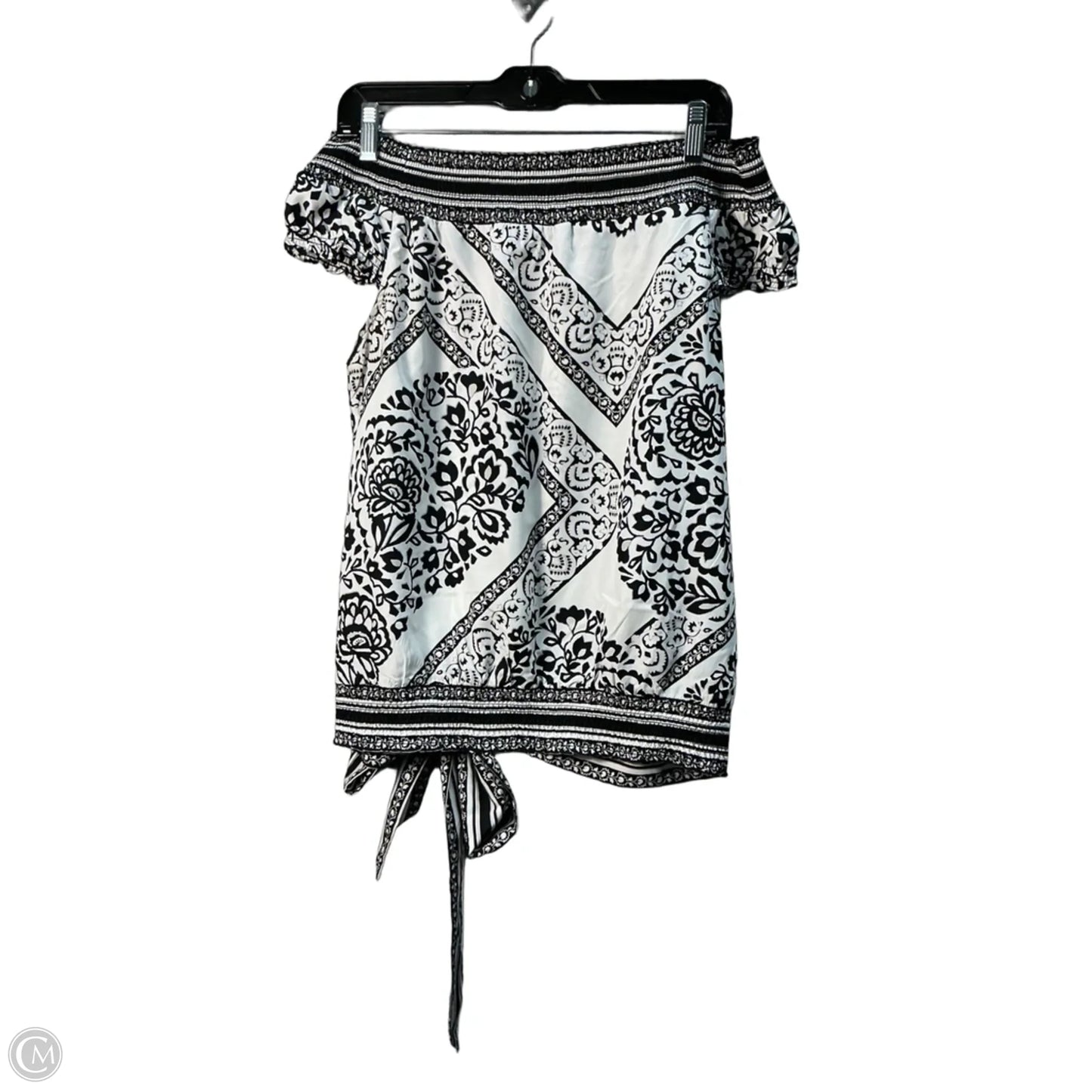 Top Short Sleeve By White House Black Market In Black & White, Size: S