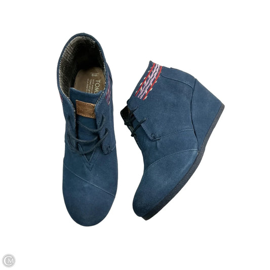 Shoes Heels Wedge By Toms In Blue, Size: 9