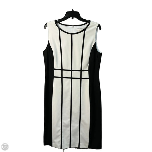 Dress Casual Midi By Calvin Klein In Black & White, Size: Xl