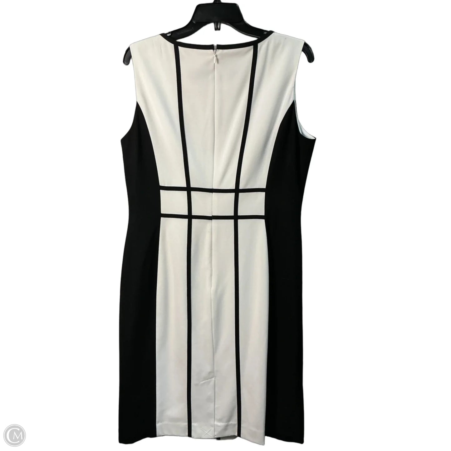 Dress Casual Midi By Calvin Klein In Black & White, Size: Xl