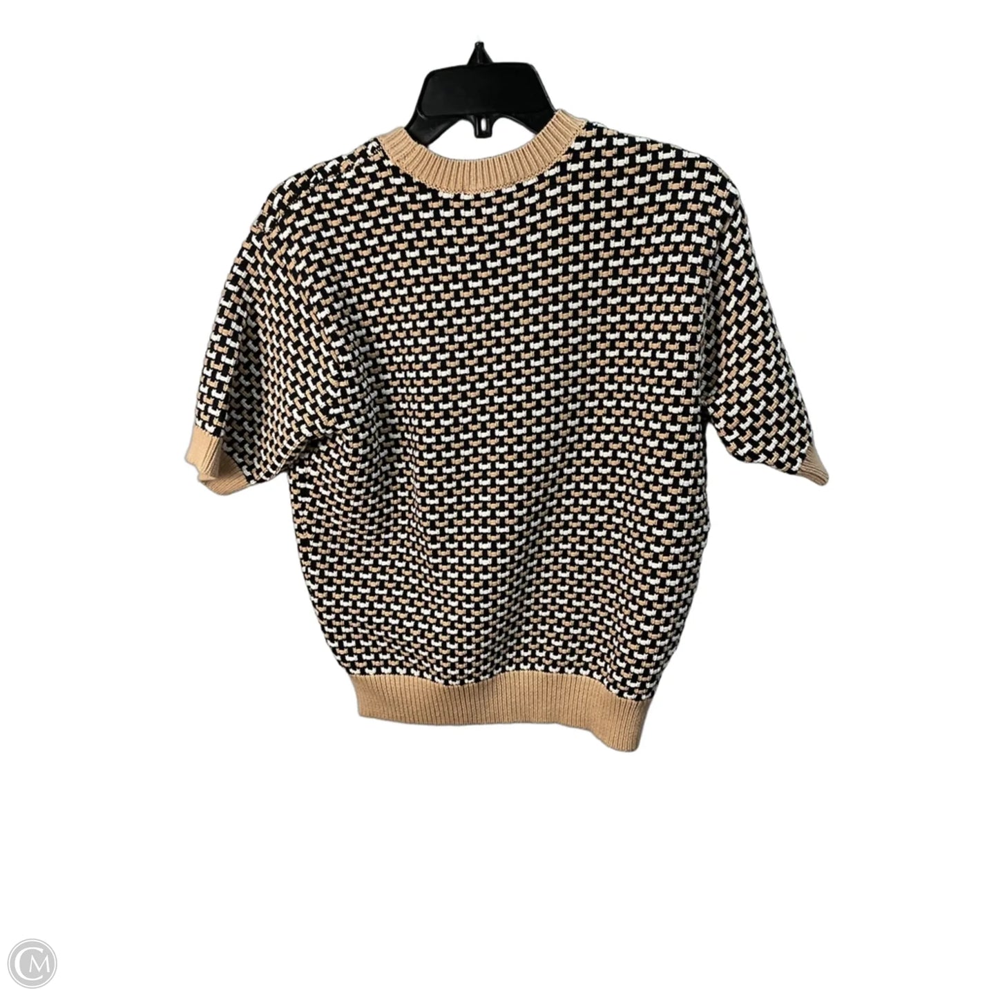 Sweater Short Sleeve By Ann Taylor In Black & Brown, Size: M