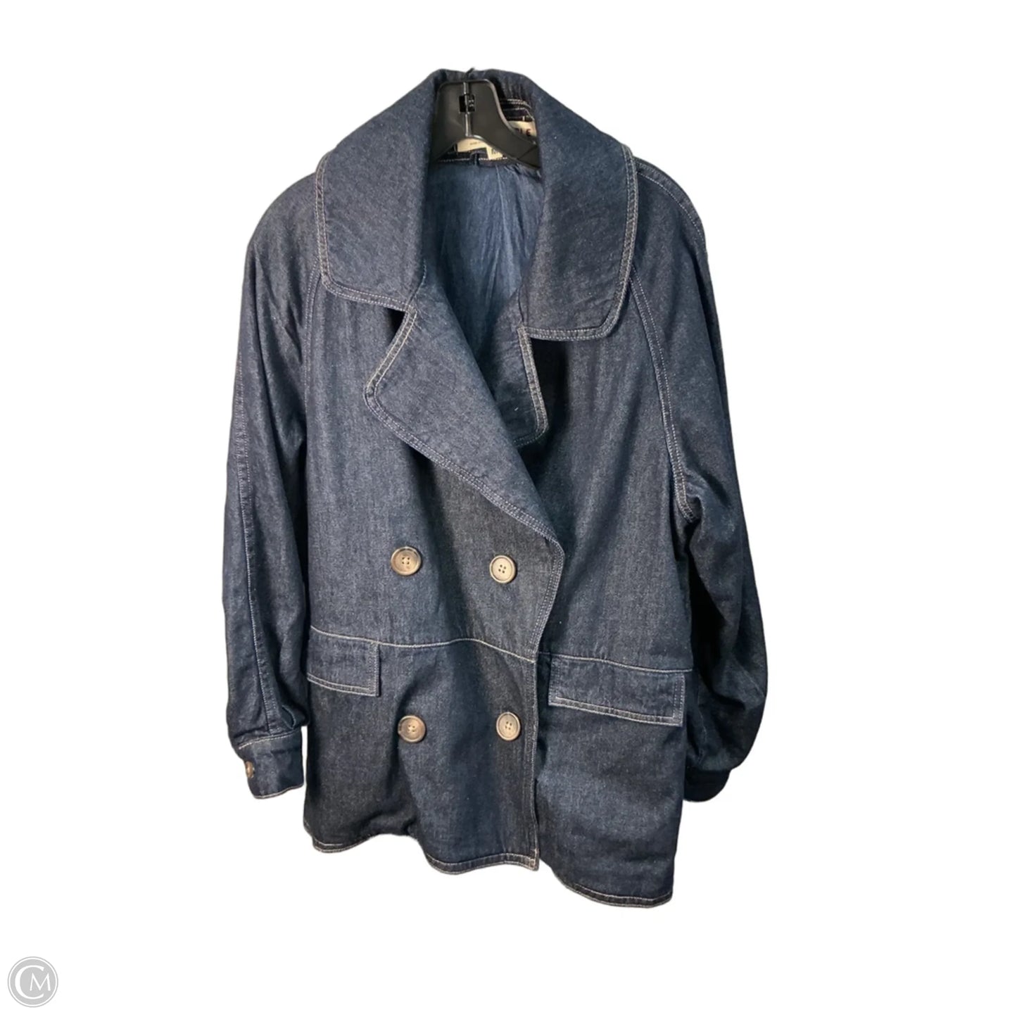Jacket Denim By Free People In Navy, Size: M