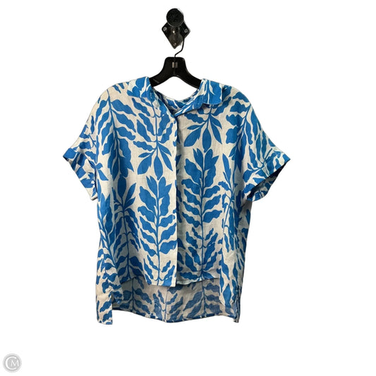 Top Short Sleeve By Rachel Zoe In Blue & White, Size: L