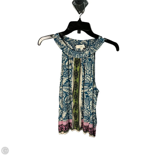 Top Sleeveless By Loft In Blue, Size: L