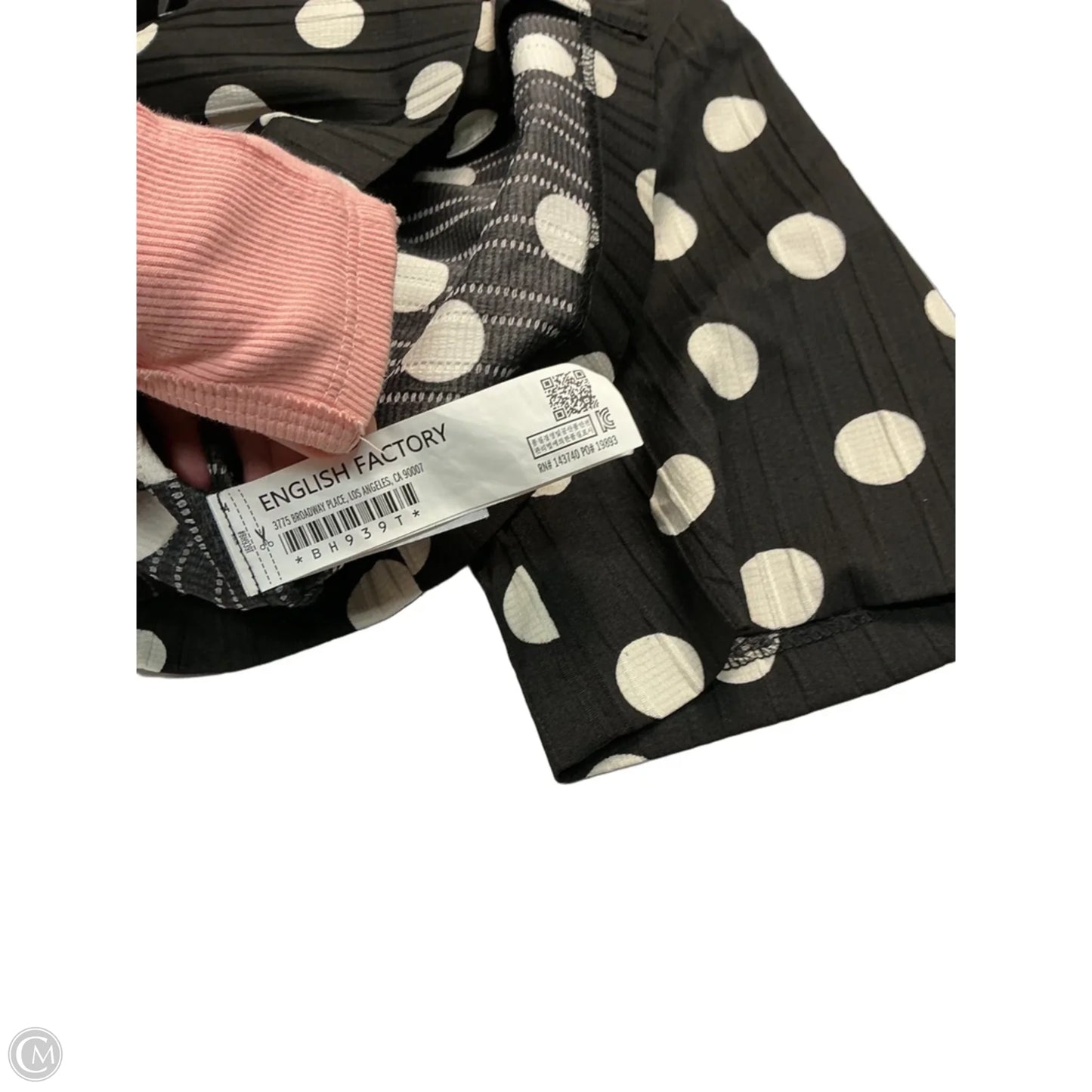 Top Short Sleeve By English Factory In Polkadot Pattern, Size: S