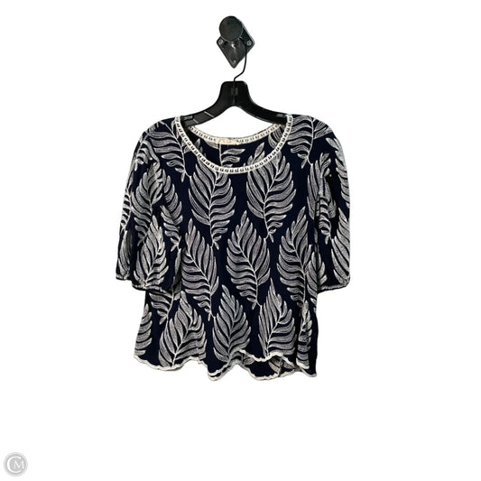 Top Short Sleeve By Solitaire In Navy, Size: L