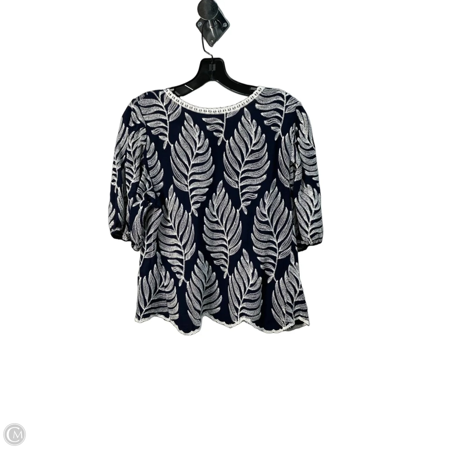 Top Short Sleeve By Solitaire In Navy, Size: L