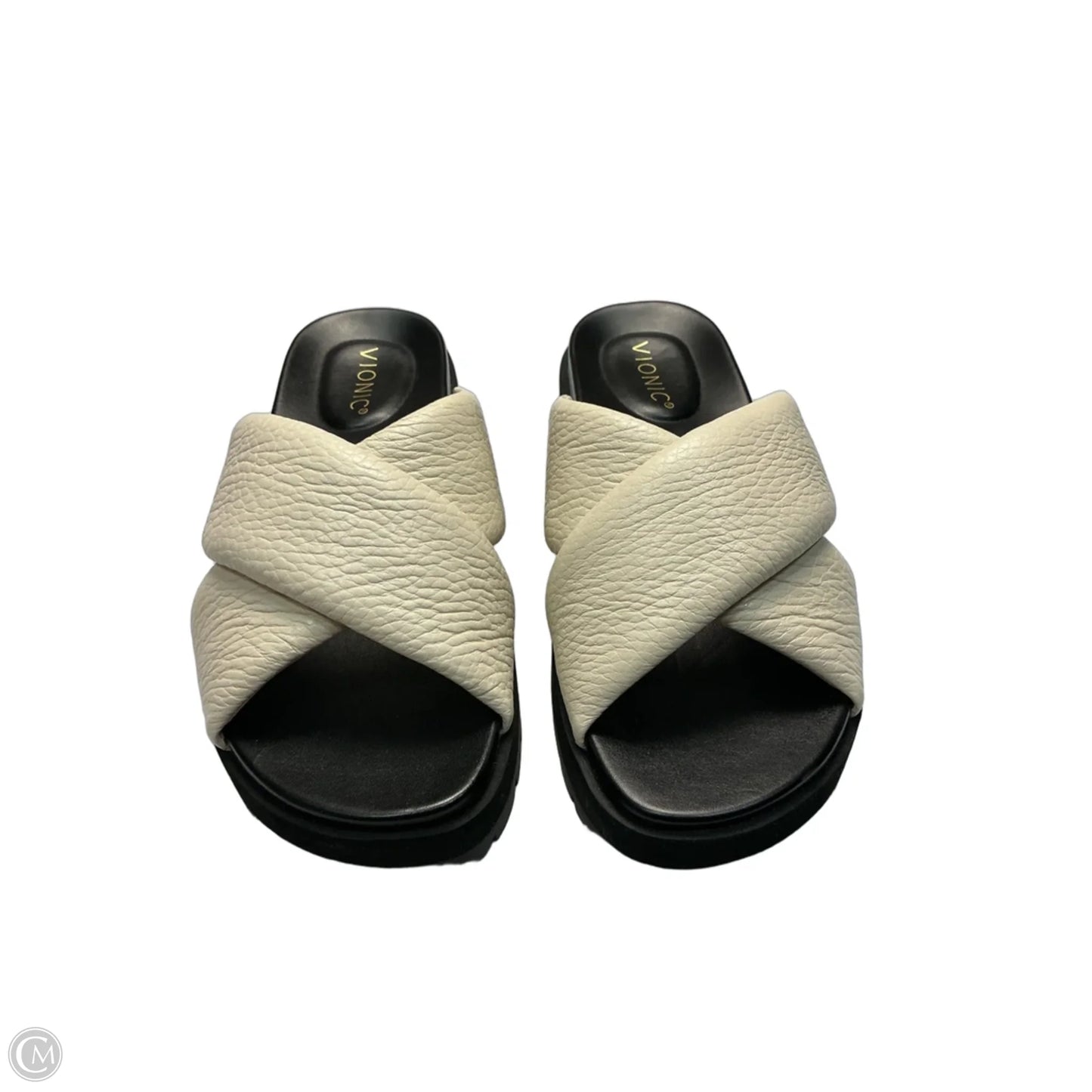 Sandals Heels Platform By Vionic In Black & White, Size: 6.5