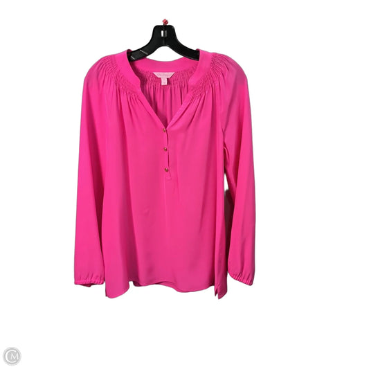 Top Long Sleeve Designer By Lilly Pulitzer In Pink, Size: S
