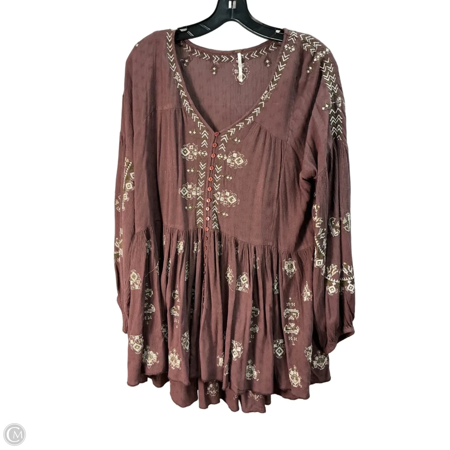 Top Long Sleeve By Free People In Brown, Size: Xs
