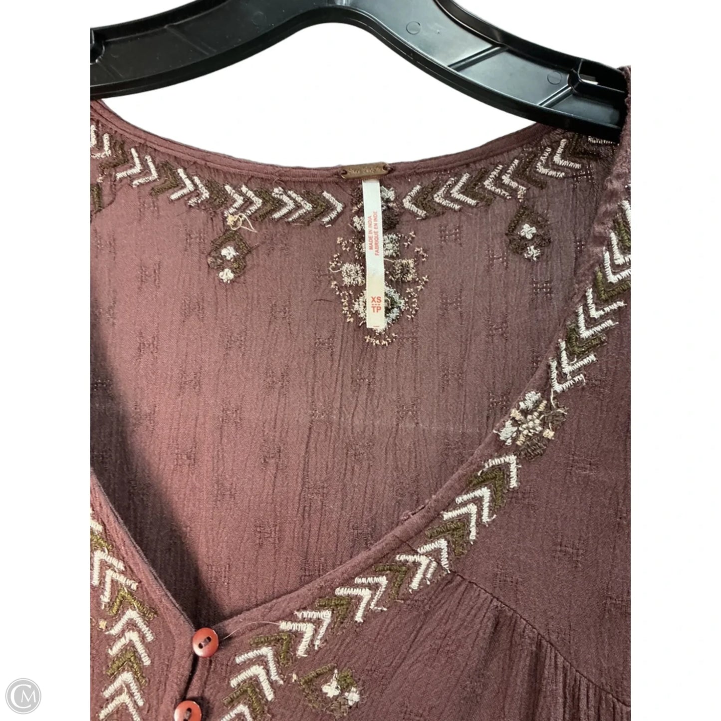 Top Long Sleeve By Free People In Brown, Size: Xs