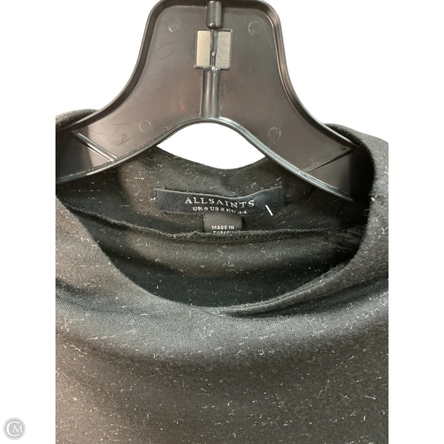 Top Long Sleeve Designer By All Saints In Black, Size: Xs