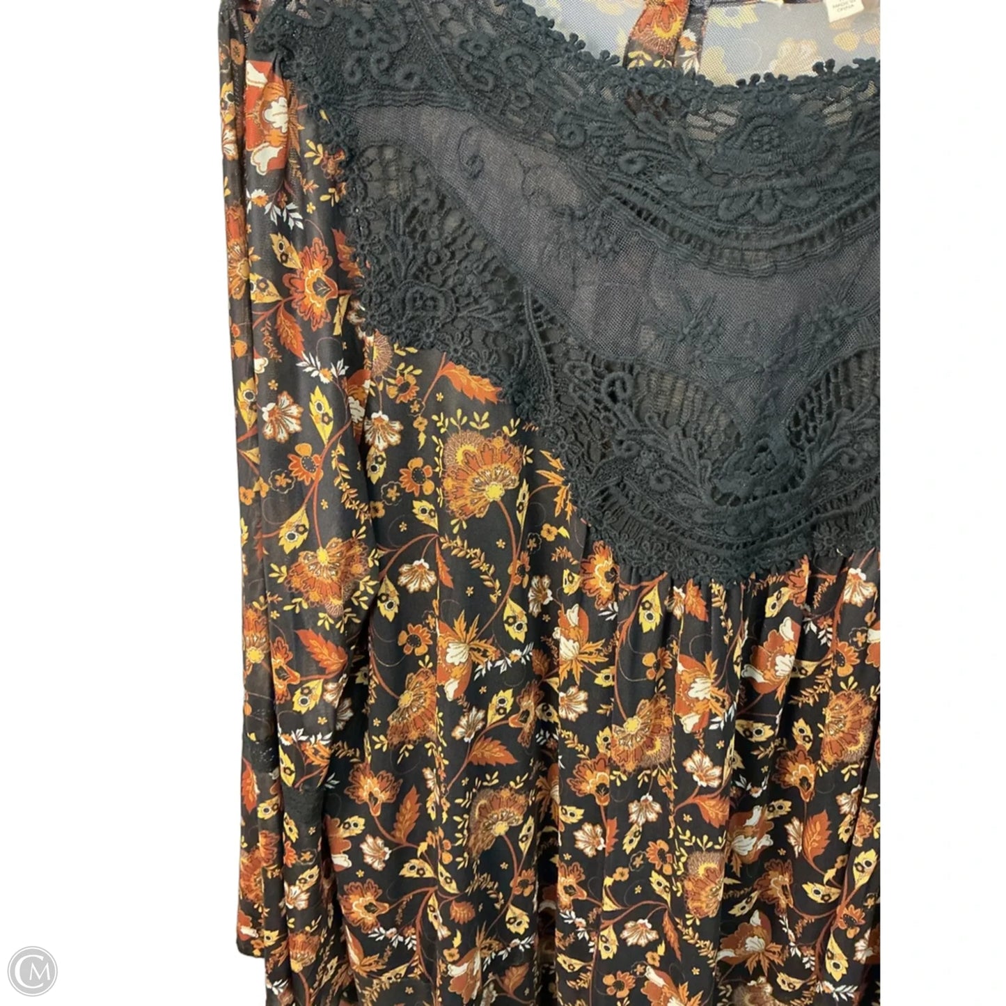 Top Long Sleeve By Indigo Thread In Black & Brown, Size: 1x