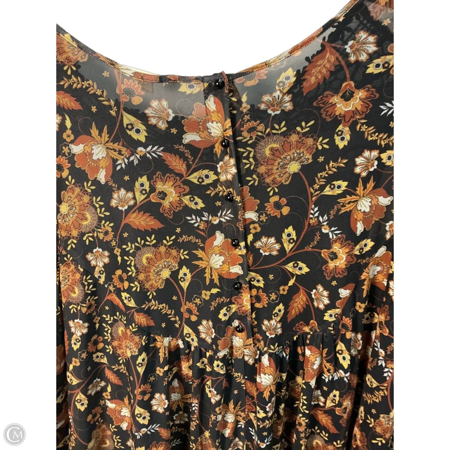 Top Long Sleeve By Indigo Thread In Black & Brown, Size: 1x