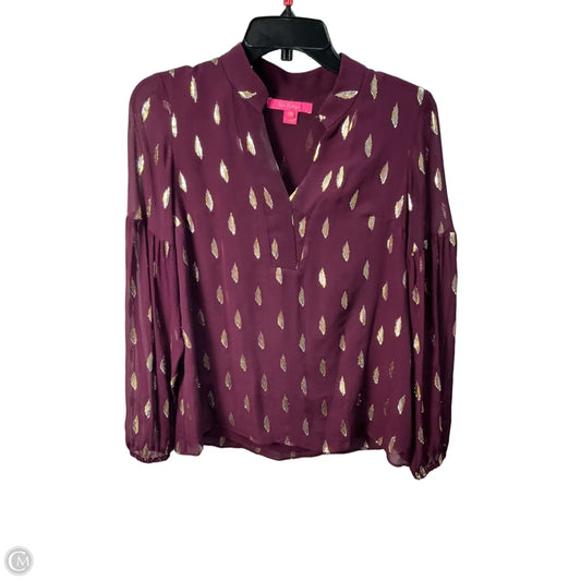Top Long Sleeve Designer By Lilly Pulitzer In Red, Size: S