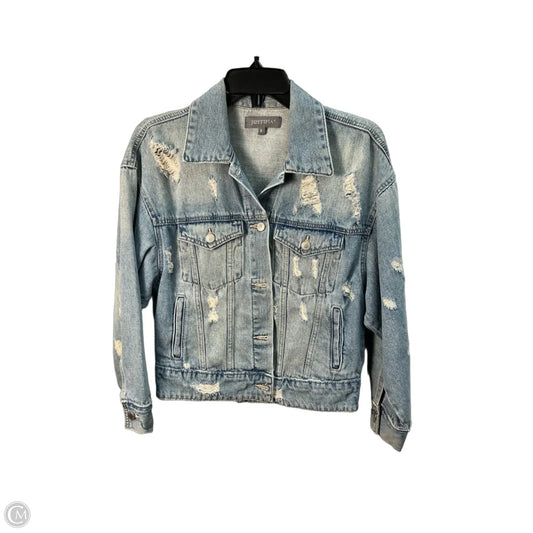 Jacket Denim By Just Usa In Blue Denim, Size: S