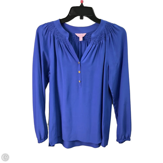 Top Long Sleeve Designer By Lilly Pulitzer In Blue, Size: Xs
