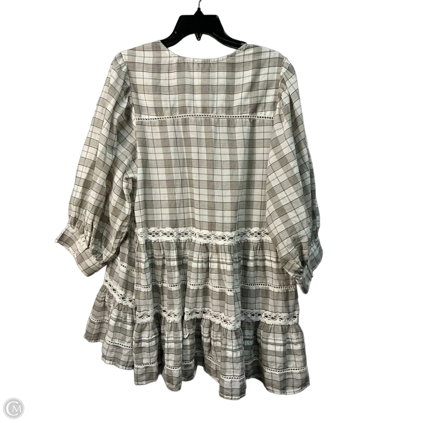 Top Long Sleeve By Free People In Plaid Pattern, Size: L