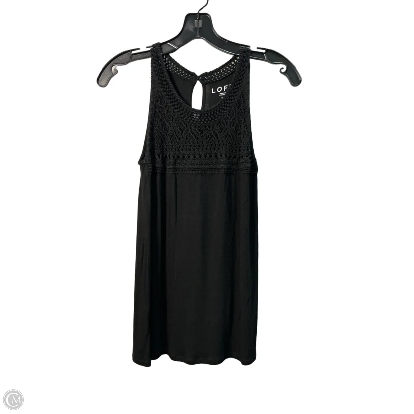 Top Sleeveless By Loft In Black, Size: S