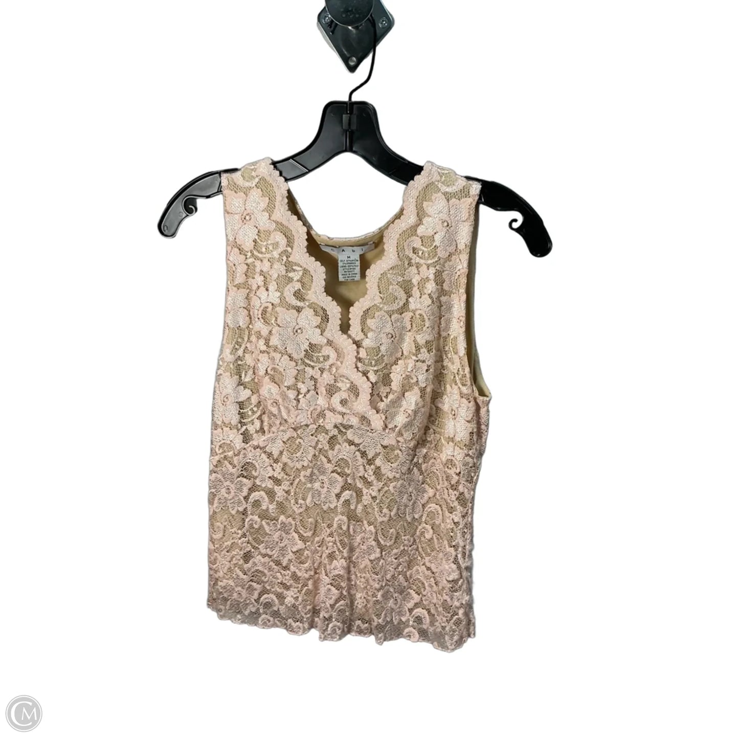 Top Sleeveless By Cabi In Pink & Tan, Size: M