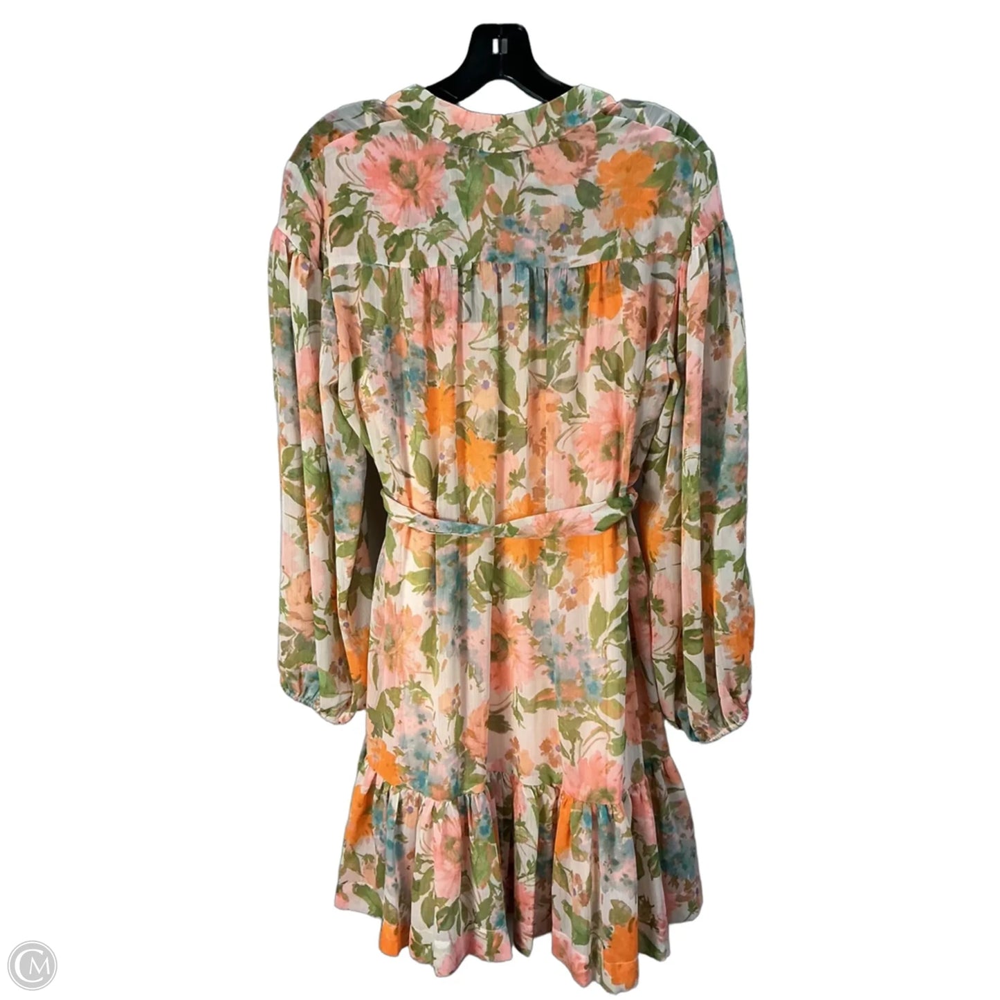 Dress Casual Short By Taylor In Cream & Pink, Size: L