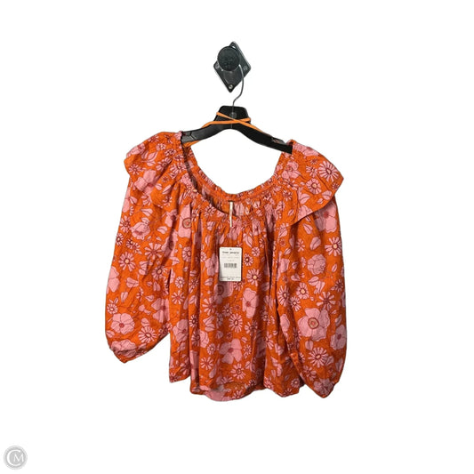 Top Short Sleeve By Free People In Orange, Size: S